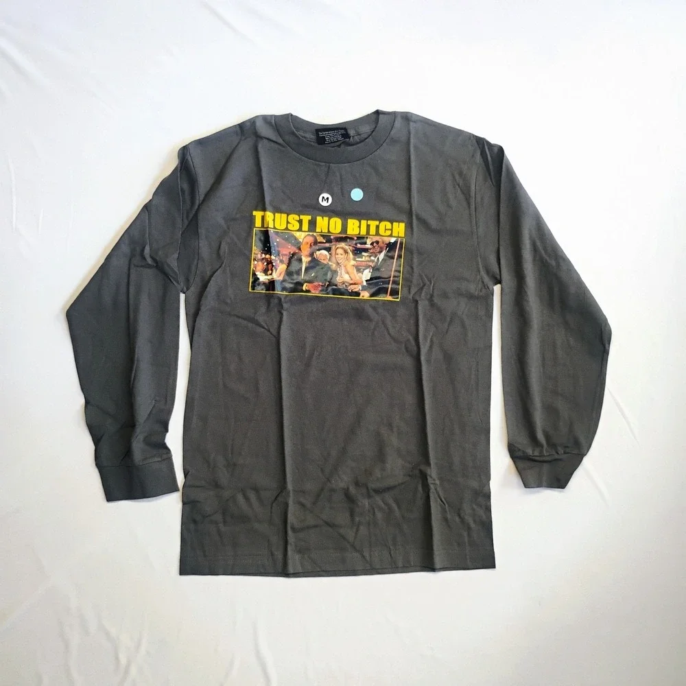 Serial Killer Trust No Long Sleeve Graphic Tee TShirt SZ M Gray VTG 1990's NOS